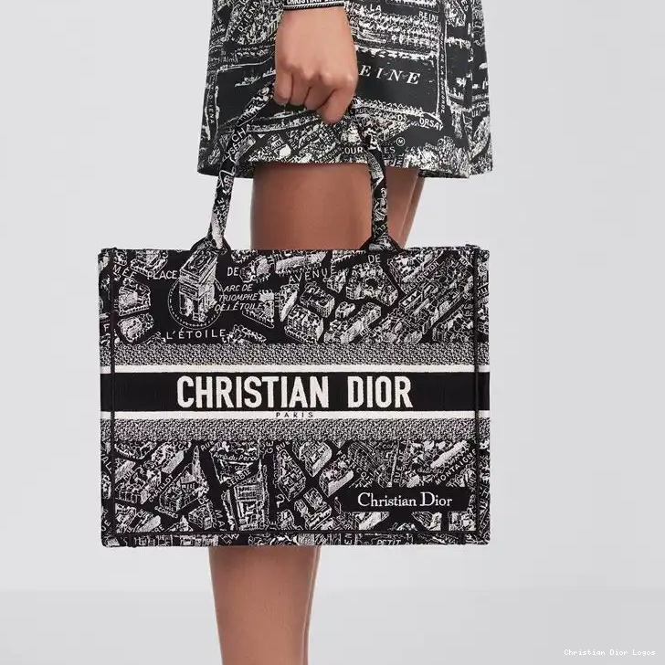 Cheap Tote Motif Plan Book Canvas Black Paris de Dior 0323 Luxury